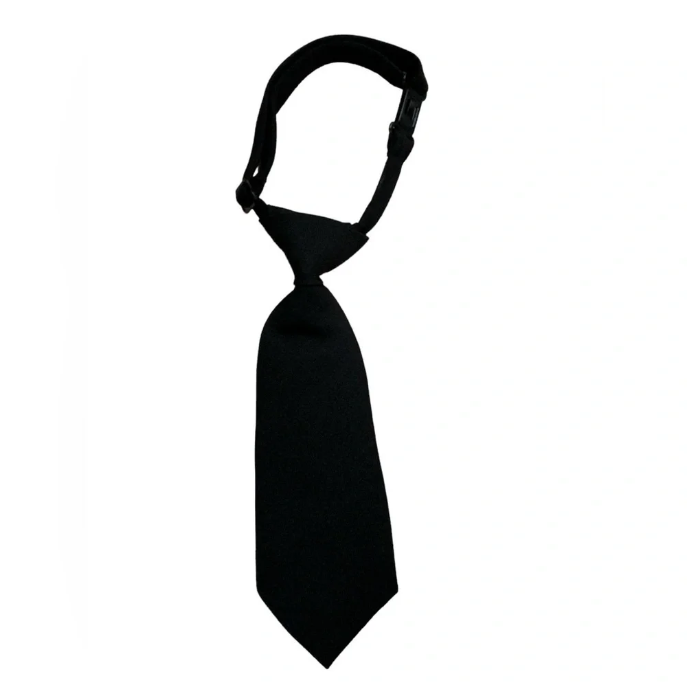 Toddler Boys Adjustable Black Snap Closure Necktie S-XL
